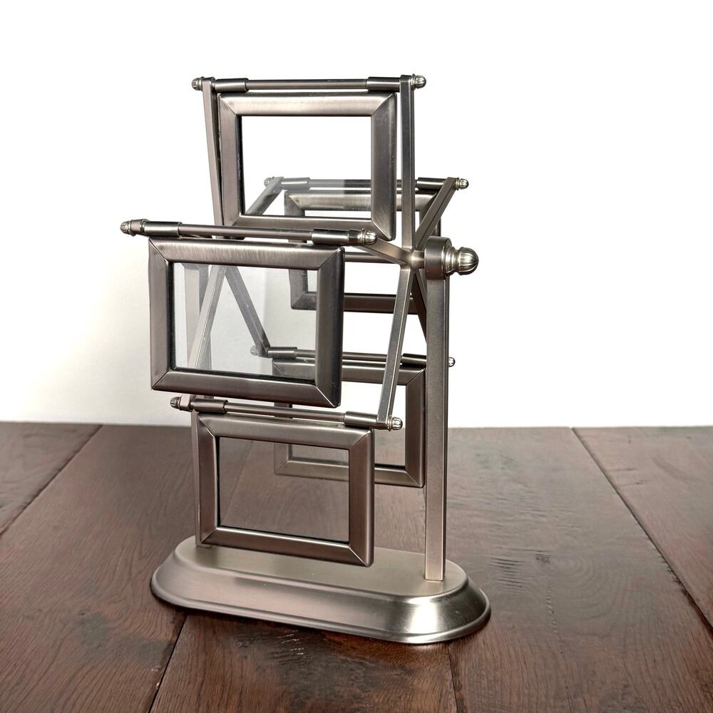 Vintage Photo Carousel Rotating Picture Holder Retro Tabletop Photo Display